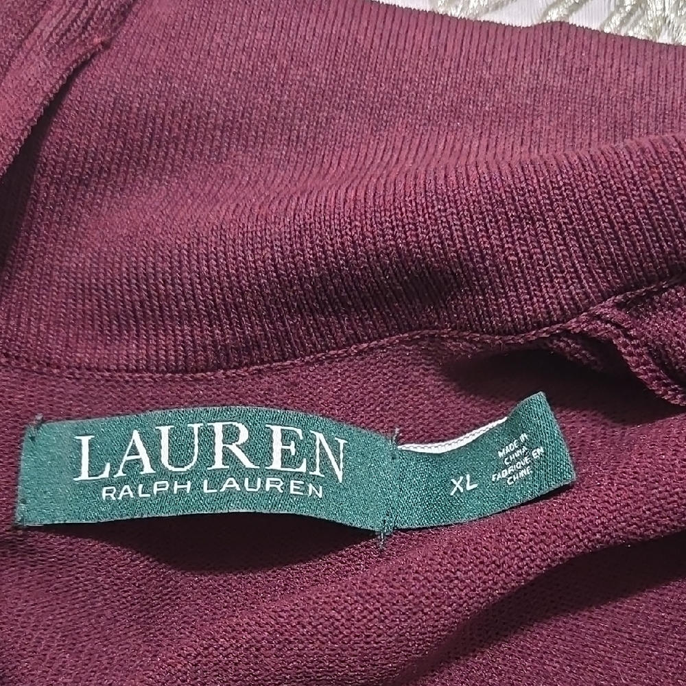 Lauren Ralph Lauren Womens Purple Knit Long Sleeve Dress Career Business Sz XL - Picture 8 of 11